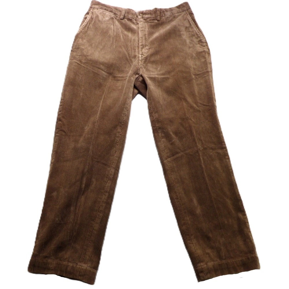 VTG 90s Polo Ralph Lauren Men W34 L30 Brown Corduroy Pants Wide Wale Classic Fit